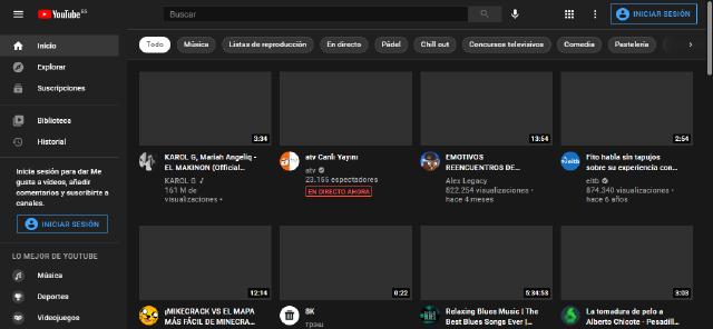 Youtube muestra vídeos pero es incapaz de mostrar sus miniaturas o reproducirlos